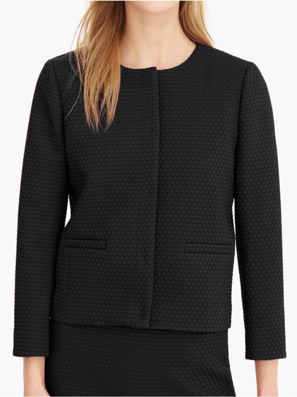 J. Crew Blazer Jacket 16 Black Textured